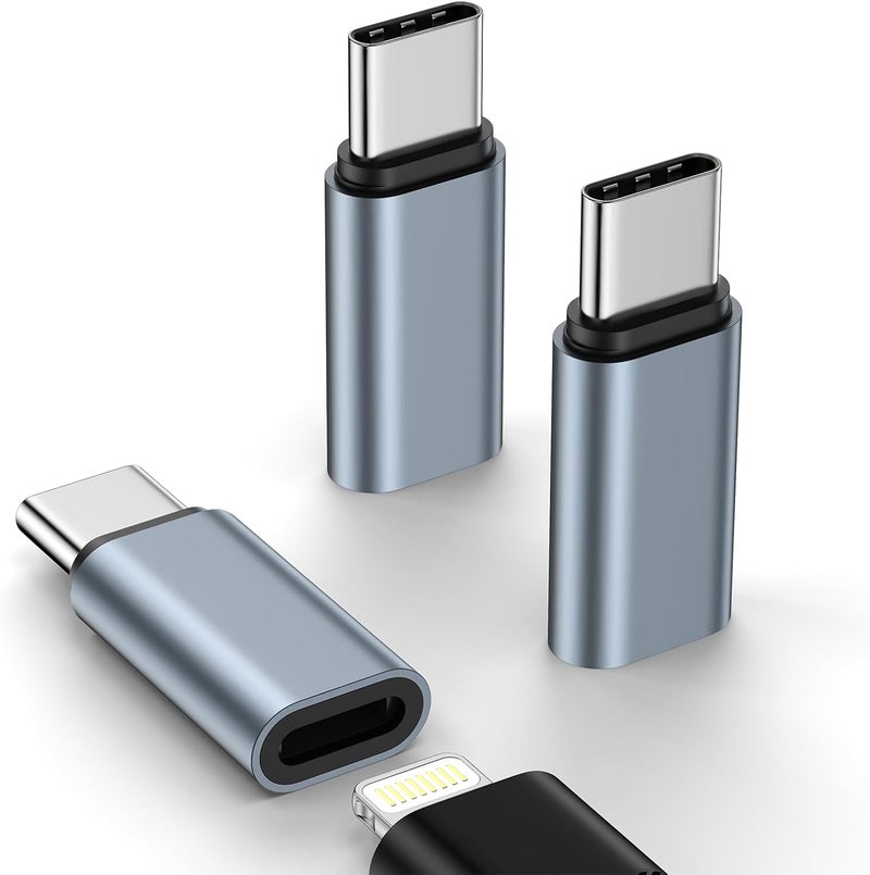 KIPOZI 3 حزمة محول Lightning إلى USB C [معتمد من Apple MFi] لجهاز iPhone 17 Air Pro Max 16e 16 15، محول كابل USB Type C إلى Lightning للشحن السريع ونقل البيانات لجهاز Samsung، غير مخصص لسماعات الرأس/الصوت/OTG - Image 1